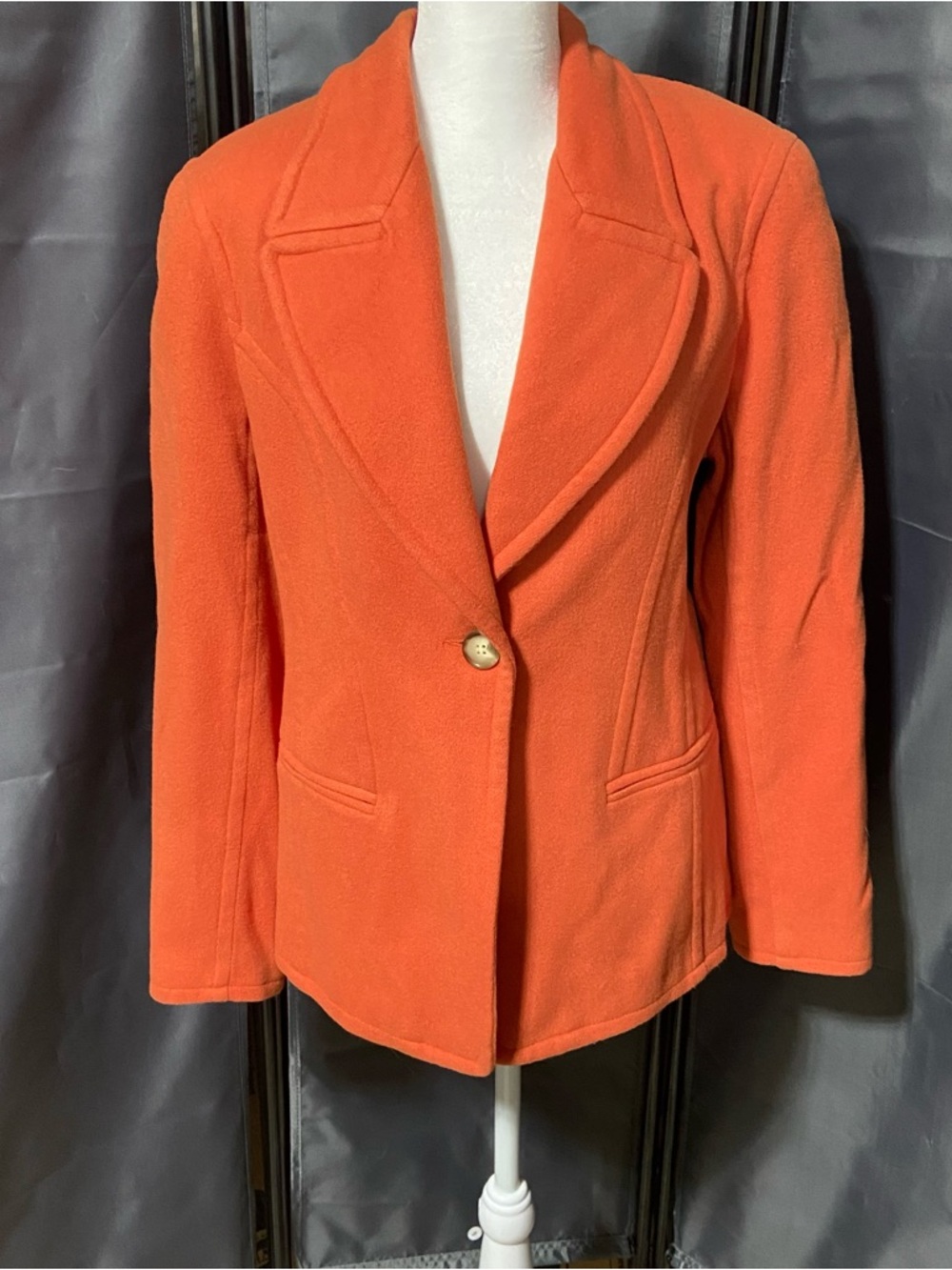 Vintage Hugo Buscati Burnt Orange Wool Blend Blazer Lined 8